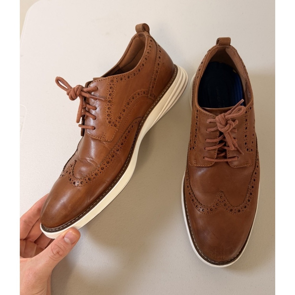 Cole Haan GrandEvolution Wingtip Oxford Shoes Mens 10.5M Brown Leather C26930